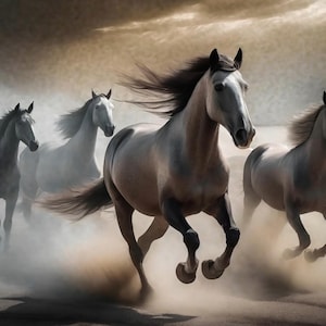 Paarden - groot decoupagepapier voor meubels - rijstpapier - decoupagepapier - galloper - wit paard