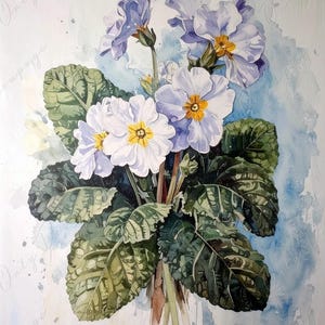 Primrose - Papel de decoupage para muebles - 7 tamaños - Arte Botánico
