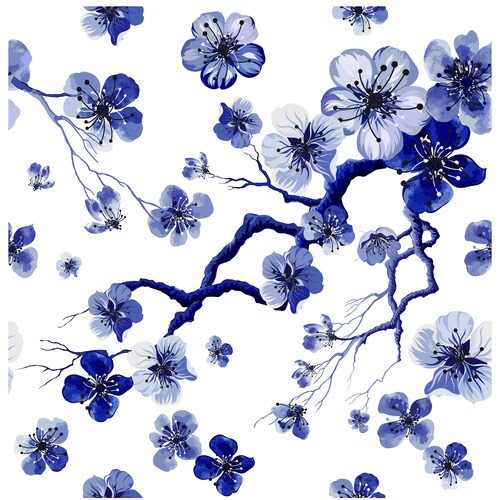 Blossom Blue Decoupage Paper for Furniture - Rice Paper Decoupage - Large Decoupage Paper Vintage - Acacia Decoupage