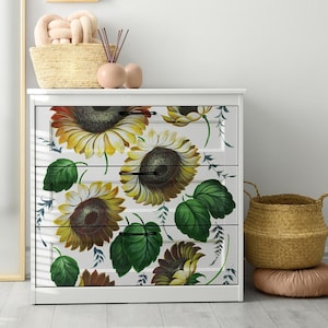 Grande papel decoupage para móveis - Arte decoupage - Papel de arroz para decoupage - Transferências de decoupage - Decoupage floral de girassol