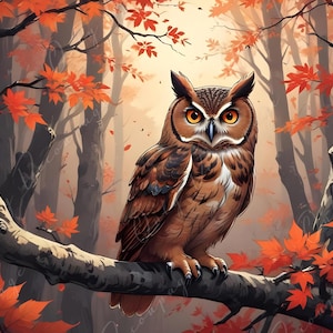Halloween Collection - Large Decoupage Paper - 6 Size Options  - Owl