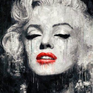 Marilyn - Decorative Decoupage Paper - Decoupage for Furniture - Large Size Rice Paper - Black White Red Lips