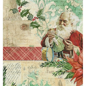 Coleção de Natal - Papel Decoupage Grande - 6 Opções de Tamanho - Papai Noel