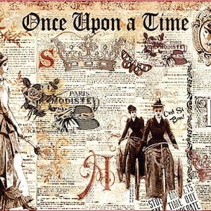 Jornal antigo - Papel decorativo para decoupage - para móveis - Opções de tamanho grande [marrom branco preto]