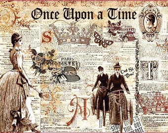 Old Time Zeitungspapier - Dekoratives Decoupage Papier - für Möbel - große Formatoptionen [ Braun Weiß Schwarz]