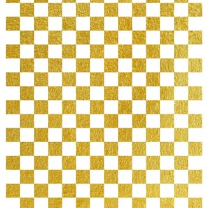 NOVITÀ! Carta per decoupage con foglia di metallo dorato - Formato A3 - Carta di riso con lamina d'oro - Motivo a scacchi