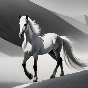 Caballo Blanco - Papel de Decoupage Grande para Muebles - Papel de Arroz - Papel de Decoupage - Galloper
