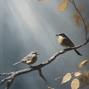 Papel de decoupage grande para muebles - Papel de arroz - Pintura al óleo de otoño - Papel de decoupage - Decoupage de pájaros