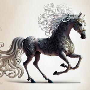 Caballo Blanco - Papel de Decoupage Grande para Muebles - Papel de Arroz - Papel de Decoupage - Galloper