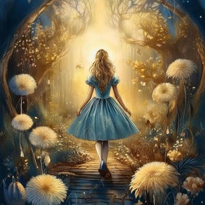 Fairytale Alice - Large Decoupage Paper - 6 Size Options  - Golden Hour