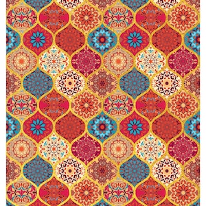 NOUVEAU ! Papier de découpage en feuille en métal doré - Format A3 - Papier de riz avec feuille d'or - Motif marocain