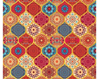 NEW! Gold Metal Leaf Decoupage Paper - A3 Size - Rice Paper with Gold Foil - Moroccan Pattern