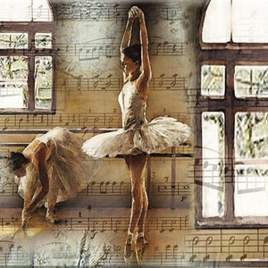 Ballerina - Lago dei cigni - Carta decorativa per decoupage - Carta per ristrutturazione - Opzioni di grandi dimensioni