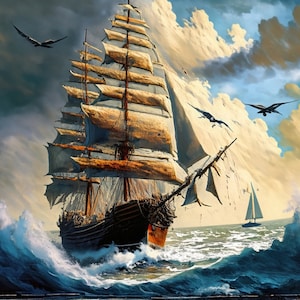 Sailing Ships - Large Decoupage Paper - Decoupage Art - Rice Paper for Decoupage - Decoupage for Furniture - Sea