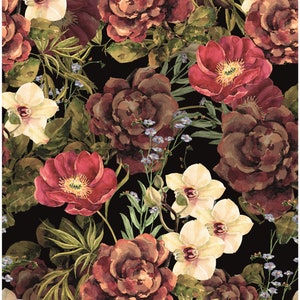 Dark Flowers - Large Decoupage for Furniture - Rice Paper - Vintage Decoupage - Decoupage Paper - Shabby Chic