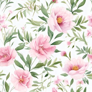 Papier do decoupage'u - Powtarzający się wzór - 6 opcji rozmiarów - Pastelowy różowy akwarelowy