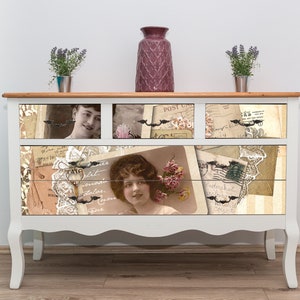 Papel de arroz grande para decoupage - Decoupage de móveis - Decoupage vintage - Papel de decoupage
