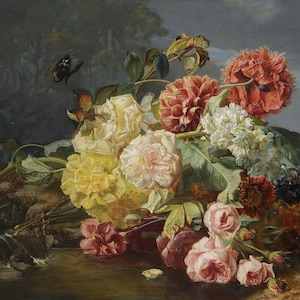 Decoupagepapier met bloemen voor meubels - rijstpapier voor decoupage - groot formaat