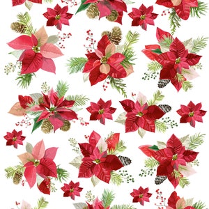 Large Decoupage for Furniture - Rice Paper - Vintage Decoupage - Floral Decoupage Paper - Red Flowers