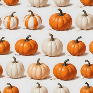 Papel para decoupage - 6 opciones de tamaño - Colección Halloween - Calabaza blanca y naranja