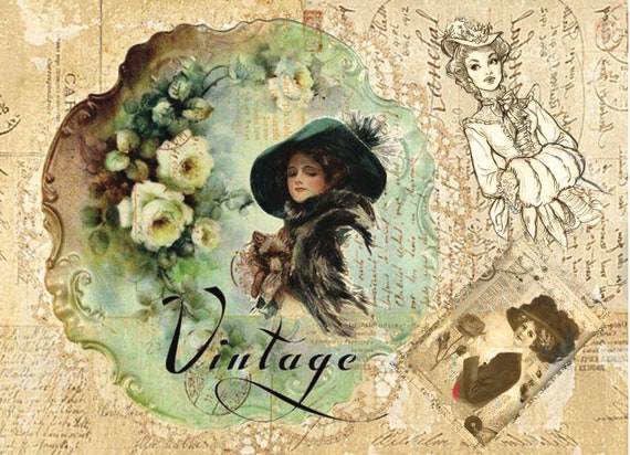 Donne vintage Carta decorativa per decoupage Mobili Opzioni di grandi  dimensioni -  Italia