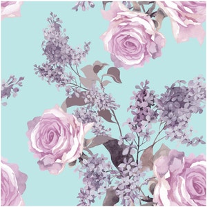 Flowers - Turquois - Decoupage Paper for Furniture - Floral Craft Paper - Wrapping Paper - Tissue Paper - Printed Packing Paper