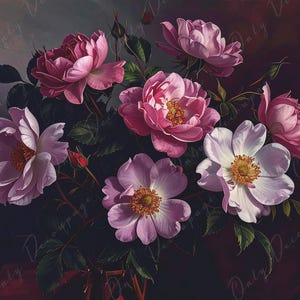 NEU! Großes Decoupage Papier für Möbel - 7 Größen Optionen - Crimson Chiaroscuro