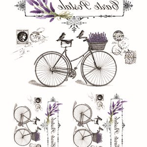 Easy Furniture Transfer - Decor Transfer - Furniture Upcycling - Floral Transfer - Carte Postale Purple