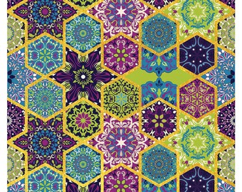 NEW! Gold Metal Leaf Decoupage Paper - A3 Size - Rice Paper with Gold Foil - Mandala Pattern