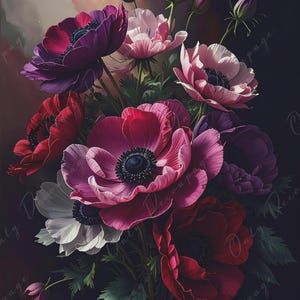 NEU! Großes Decoupage Papier für Möbel - 7 Größen Optionen - Crimson - Chiaroscuro