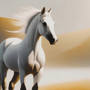 Caballo Blanco - Papel de Decoupage Grande para Muebles - Papel de Arroz - Papel de Decoupage - Decoupage Minimalista