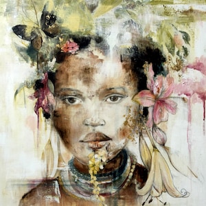 Knippapier - decoupage voor meubels - groot formaat rijstpapier - Beautiful Woman Floral