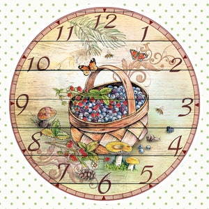 Relógio - Arte Decoupage Vintage - Papel de Arroz - Decoupage para Móveis - Papel de Arroz de Tamanho Grande para Decoupage - Folhas