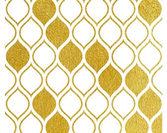 NEW! Gold Metal Leaf Decoupage Paper - A3 Size - Rice Paper with Gold Foil - Honeycomb Pattern