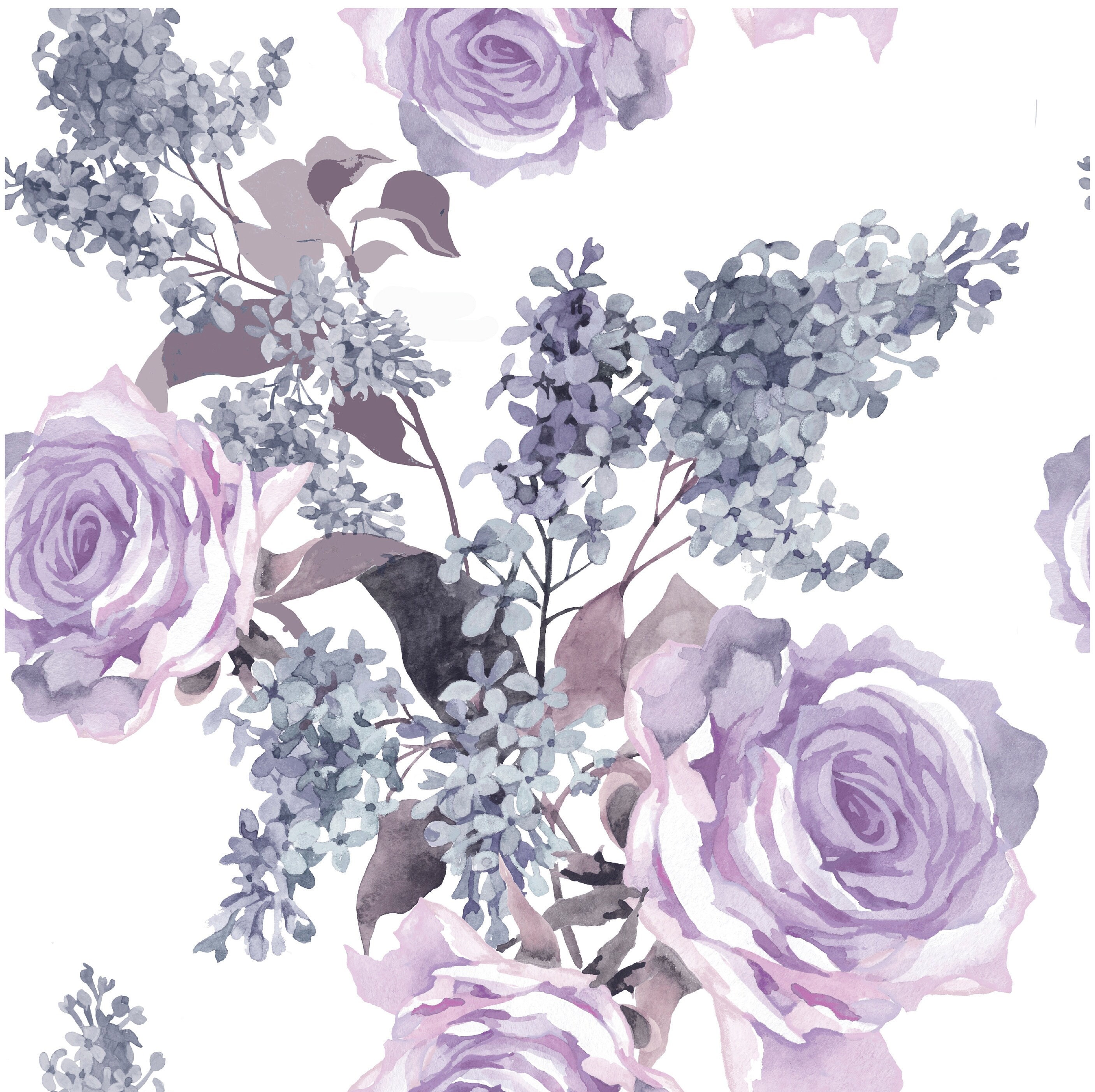 Deep Purple Lavender Japanese Rosette Flower Wrapping Paper