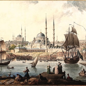 Serie Istanbul - Moschea - Carta decorativa per decoupage - Carta per ristrutturazione - Opzioni di grandi dimensioni