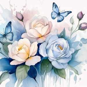 Roses - Large Decoupage Paper - Rice Paper Decoupage for Furniture - Butterfly - Floral Decoupage