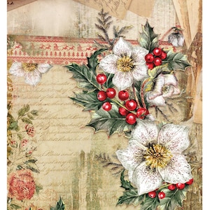 Christmas Collection - Large Decoupage Paper - 6 Size Options - Vintage Decoupage