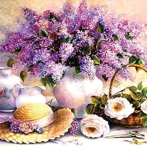 Carta decorativa per decoupage, giacinto viola floreale, per mobili, opzioni di grandi dimensioni [viola verde bianco]