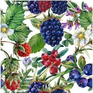 Carta Decoupage per Mobili - Carta di Riso Decoupage - Carta Decoupage Grande - Frutta Fragola Mora Lampone Decoupage