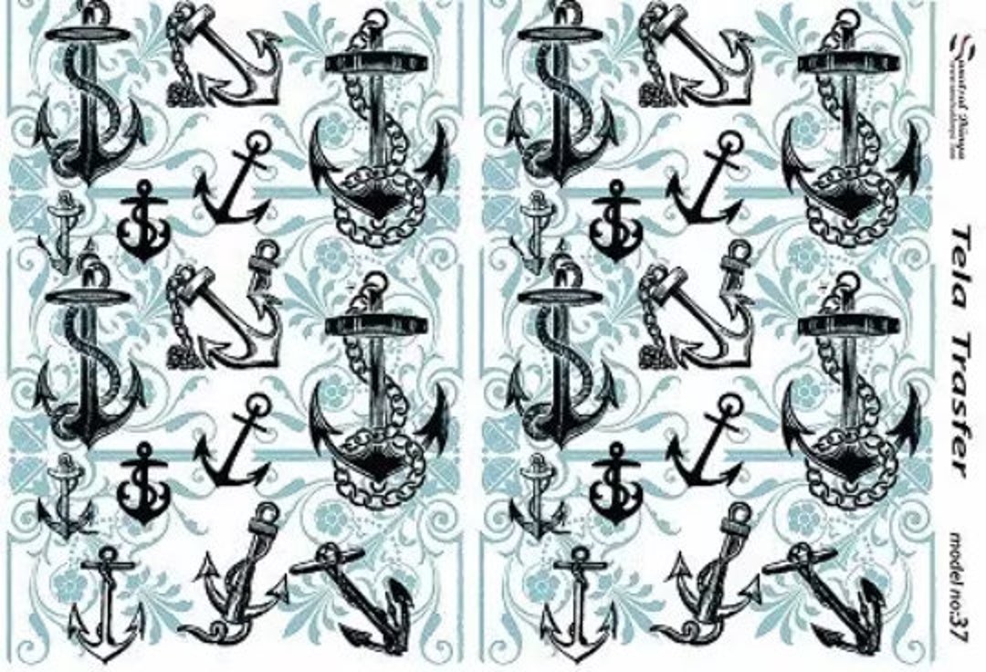 Anchor Sea Ship Ocean Decorative Decoupage Paper for Furniture Large ...