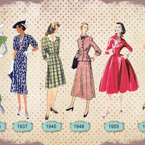 Grande Papel de Arroz para Decoupage - Decoupage de Móveis - Decoupage Vintage - Papel de Decoupage - Roupas Femininas '30 '40