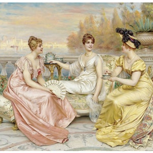 French Woman Lake - Decoupage Paper for Furniture - Rice Paper for Decoupage