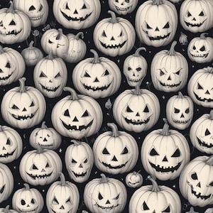 Halloween Collection - Large Decoupage Paper - 6 Size Options  - Black & White Background