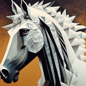 Caballos - Papel de decoupage grande para muebles - Papel de arroz - Papel de decoupage - Galoper - Caballo blanco