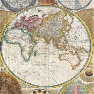 Old World Map - Large Rice Paper for Decoupage - Furniture Decoupage ...