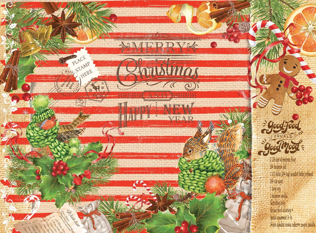 Merry Christmas Decorative Christmas Paper Decoupage for Furniture