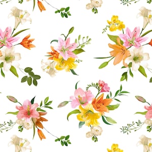 Große Decoupage für Möbel - Reispapier - Vintage Decoupage - Floral Decoupage Papier - Reispapier - Grün Orange Rosa Blumen