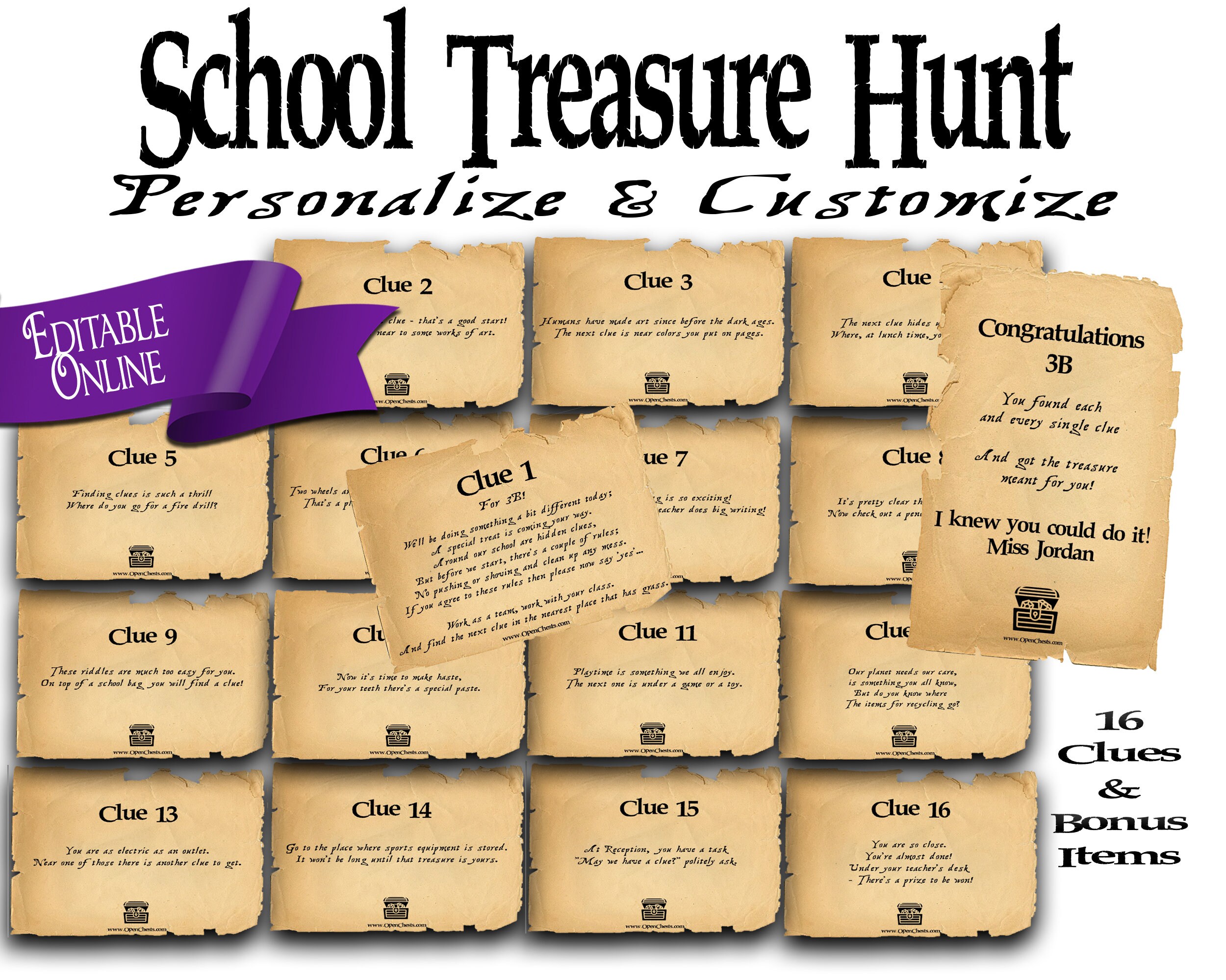 School Scavenger Hunt Riddles Treasure Hunt Activity - Etsy Canada