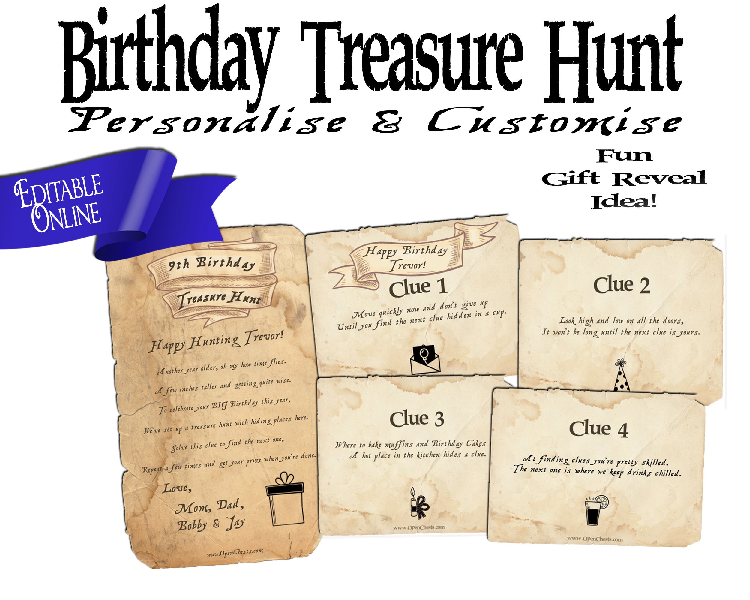 At Home Birthday Treasure Hunt Indoor Scavenger Hunt for | Etsy